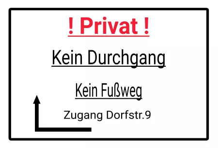 Warnschild Zutritt verbotenWarnung - Zutritt verboten Kein Durchgang, kein Fußweg Bild