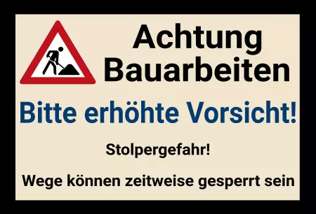 Warnschild Zutritt verboten Warnung - Zutritt verboten Achtung Bauarbeiten Bild