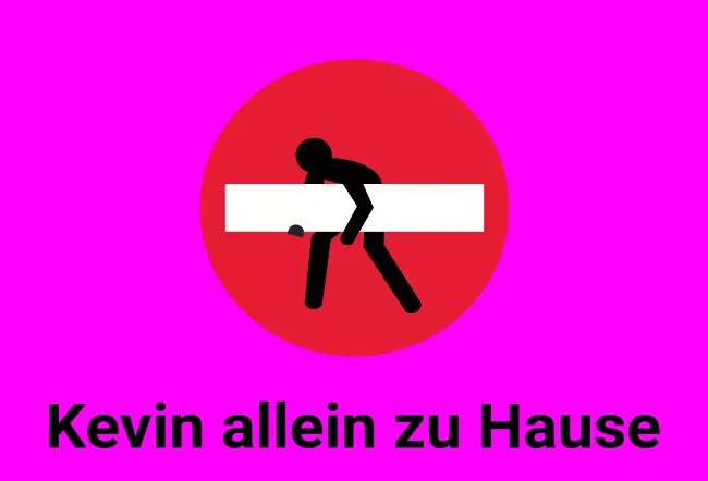 Warnschild Zutritt verboten Warnung - Zutritt verboten Kevin allein zu Hause Bild