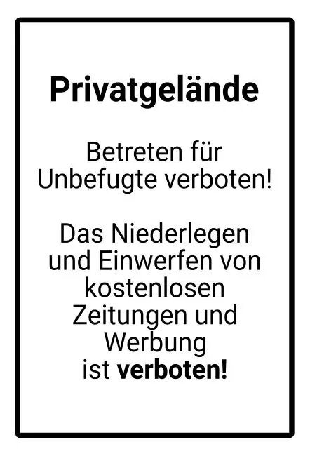 Warnschild Zutritt verboten Warnung - Zutritt verboten Privatgelände Bild
