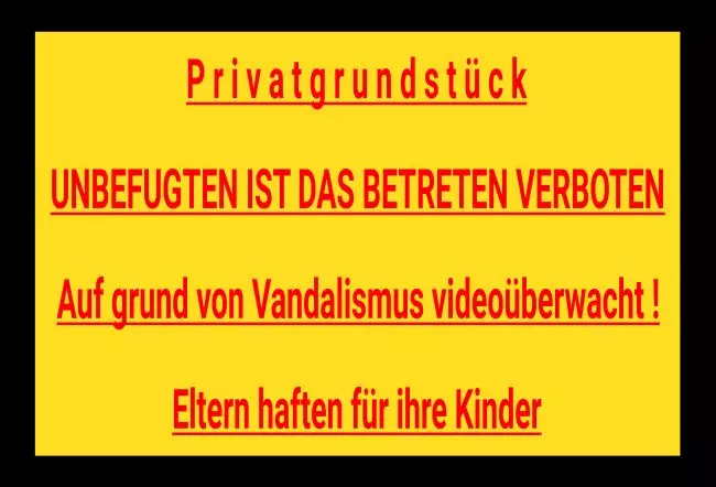 Warnschild Zutritt verboten Warnung - Zutritt verboten Privatgrundstück Bild