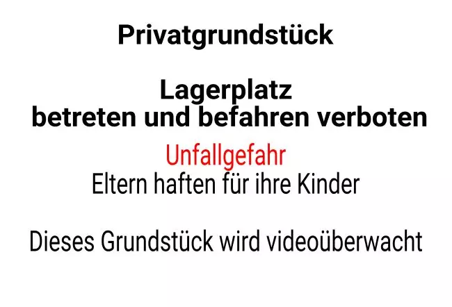 Warnschild Zutritt verboten Warnung - Zutritt verboten Privatgrundstück Bild