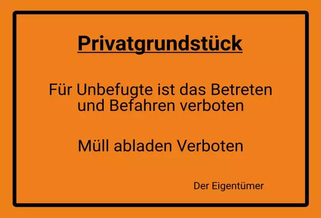 Warnschild Zutritt verboten Warnung - Zutritt verboten Privatgrundstück Bild